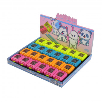 Точилка с контейнером, 2 отверствия "Kawaii animals", BV/35-0063 (24) Точилка с контейнером, 2 отверствия "Kawaii animals", BV/35-0063 (24)