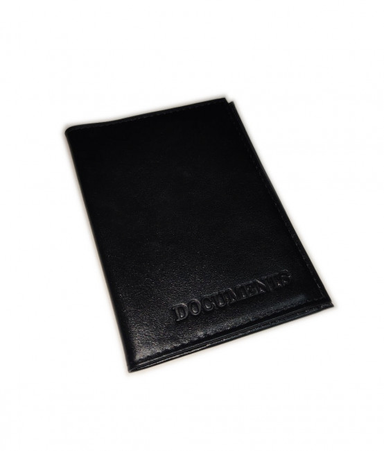 Обложка на автодокументы  WENZER OFFiCE из натуральной кожи "спилок матовый", чёрный