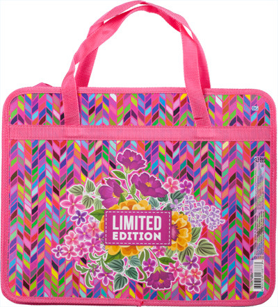 ПШР4_пл 3741 Папка школьная BG с ручками 1 отделение А4 "Букетик" пластиковая, молния сверху