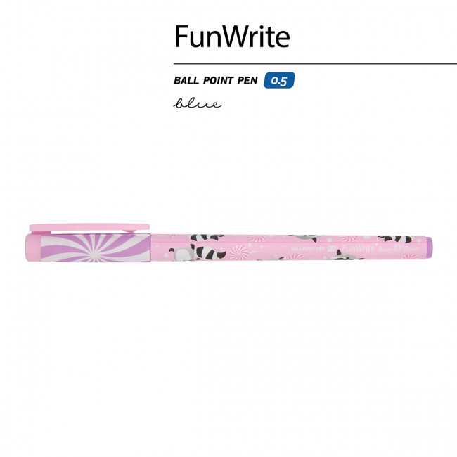 Ручка шариковая 0,5мм синяя "FunWrite. Lolipop. Енотики", BV/20-0212/62 (24)