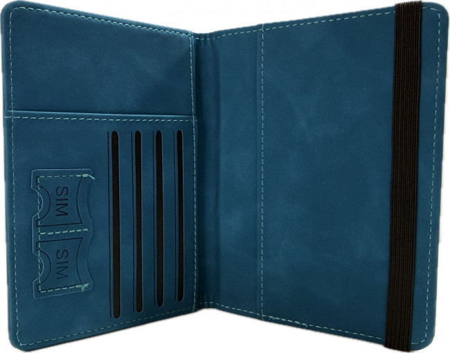 Обложка на паспорт WENZER OFFiCE, Passport "Travel wallet", на резинке, бирюзовая, эко кожа