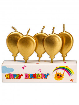 Свечи для торта на пиках "Золотые шарики", 5шт, MILAND/С-2543