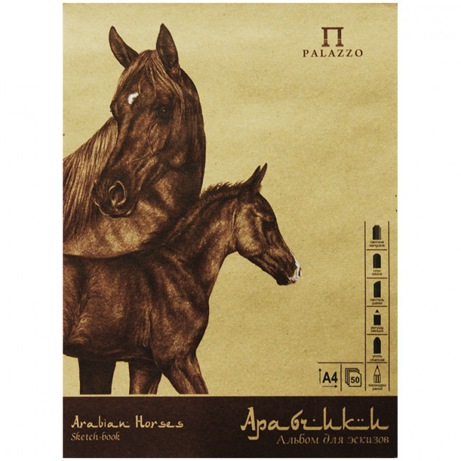 Альбом д/эскизов на пружине "Арабчики" А-4 на картоне 50 л. Гознак (14)