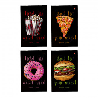 Блокнот А5 40л клетка "Food in black", BV/3-40-764 (50)