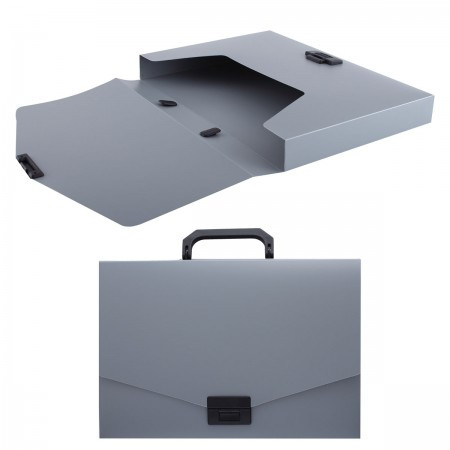 Папка-портфель 1отд 0,7мм 36мм KLERK 190979 серый