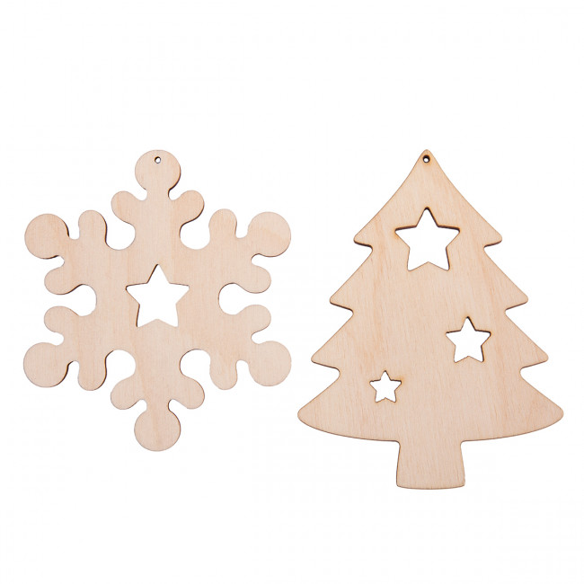 Заготовка для декорирования 0,3см 7х9см "Снежинка с ёлочкой", фанера, Mr. Carving/ВД-1177