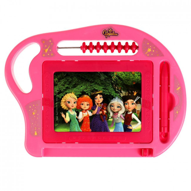 Магнитная доска для рисования «Царевны» 24*18см + счёты «Играем вместе», Умка