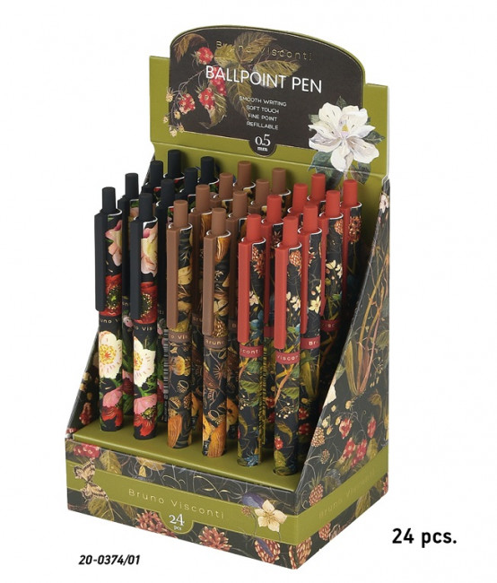 Ручка шариковая автоматическая 0,5мм синяя "ArtClick.Flora.Black night", BV/20-0374/01 (24)