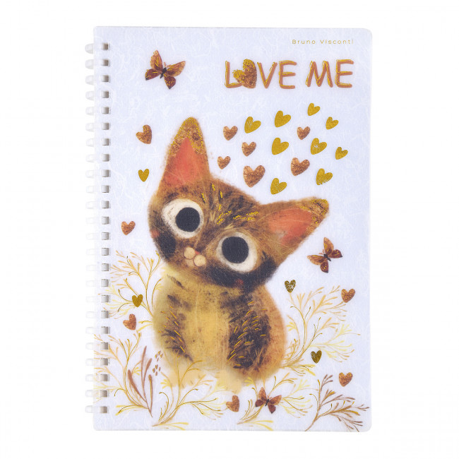 Тетрадь А5 60л клетка на гребне "Котики делают нас счастливыми", BV/7-60-1268/03 (20)