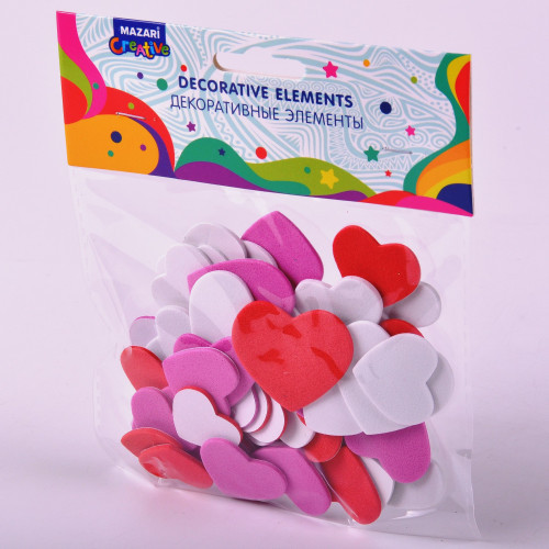 Декоративные элементы "Heart 2," из EVA на клеевом слое, Mazari/M-20120 (12)