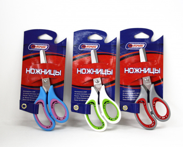 Ножницы 140мм с резиновым держателем soft, Asmar (12)