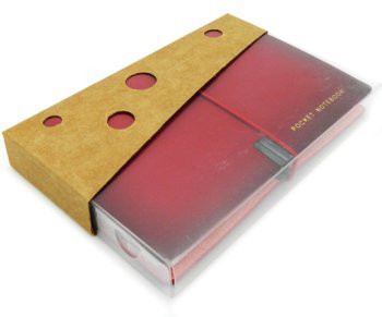 Записная книжка экокожа DA-197 А6, 76 листов, клетка/линия, INTELLIGENT красная мягкая обложка, на резинке, в упаковке ПВХ (1/120)