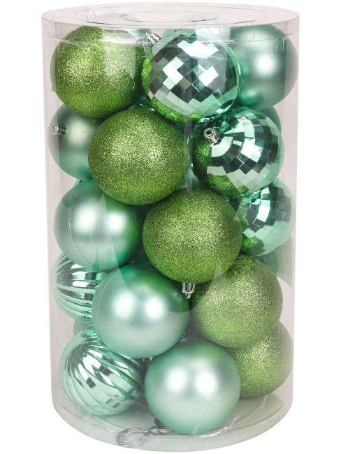 Набор ёлочных шаров 25 шт Торжество, 8 см, голубой НУ-5650