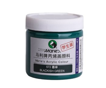 Краска  акриловая 100 мл. Темно-зеленая DB-1089 в баночке №572 Maries (1/72)