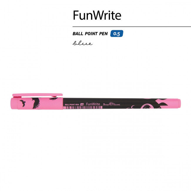 Ручка шариковая 0,5мм синяя "FunWrite. Черная сова", BV/20-0212/46 (24)