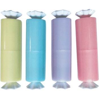 Набор маркеров-выделителей "deVENTE. Candy" (04 шт - фиол, роз, гол, желт) мини-корпус в форме конфеты, скошенный наконечник, ширина линии 1-3 мм, в пластиковой сумочке на молнии