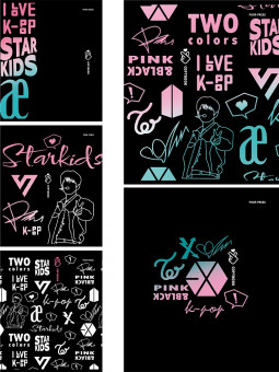 Тетрадь 48 клетка "R-POP", скрепка, Prof-Press/48-4436 (5)