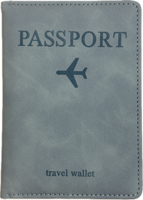 Обложка на паспорт WENZER OFFiCE, Passport "Travel wallet", на резинке, голубая, эко кожа