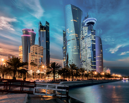 Интерьерная картина на холсте 50 х 40см "Город в лучах заката" с подрамником, ФРЕЯ/PCF-19