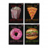 Блокнот А7 40л клетка "Food in black", 4 вида ассорти, BV/3-40-766 (100)
