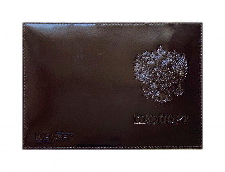 Обложка на паспорт WENZER OFFiCE из натуральной кожи "спилок" с блинтовым тиснением Герб РФ, коричневый Обложка на паспорт WENZER OFFiCE из натуральной кожи "спилок" с блинтовым тиснением Герб РФ, коричневый