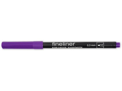 Линер 0,3мм "Fineliner", фиолетовый, Koh-I-Noor/7770212201KS (12)