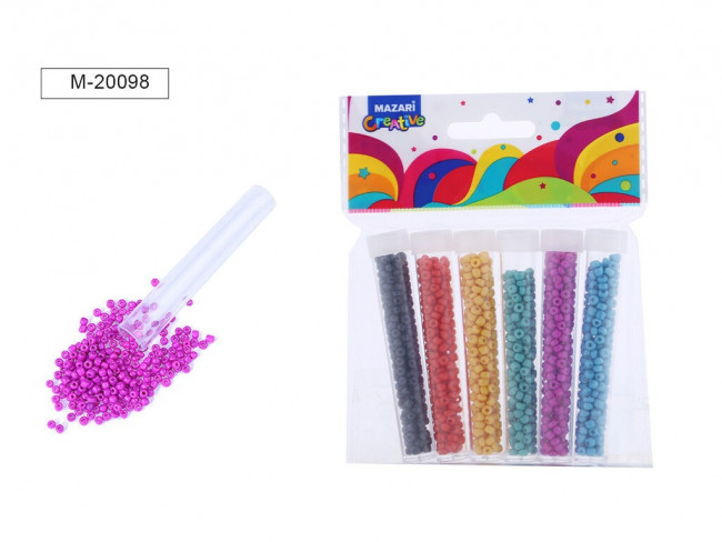 Набор бисера 3 мм 6цв x 7 г, Mazari/M-20098 (24) Набор бисера 3 мм 6цв x 7 г, Mazari/M-20098 (24)