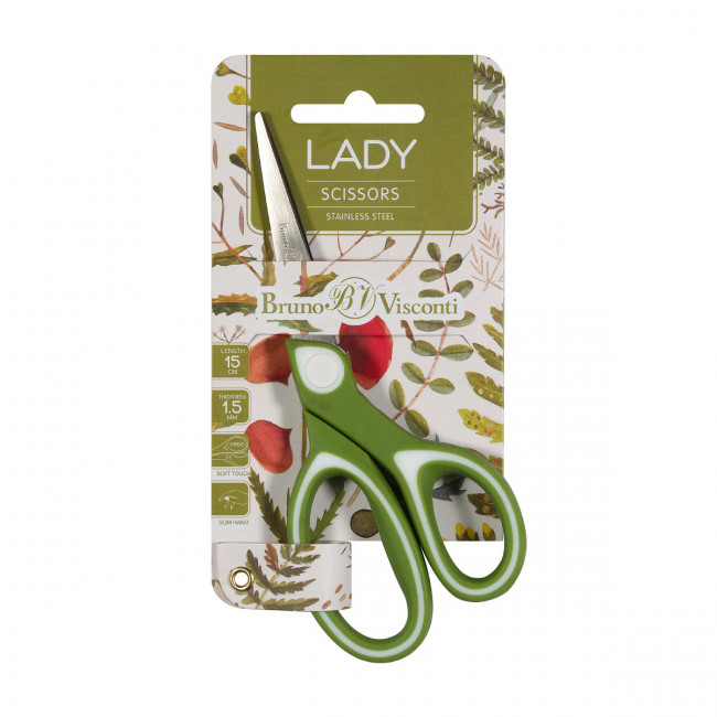 Ножницы 15см "Ladycut", прорезиненные ручки, BV/60-0060 (12)