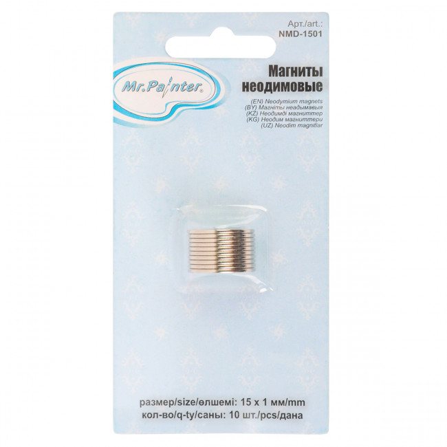 Магниты неодимовые, 10шт, Mr.Painter/NMD-1501 Магниты неодимовые, 10шт, Mr.Painter/NMD-1501