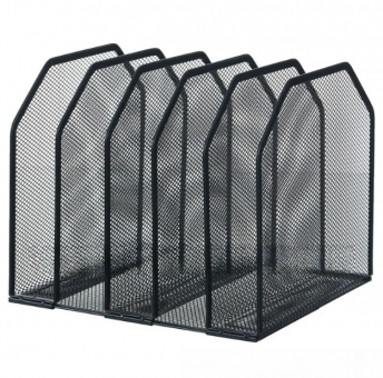 Настольная подставка 5 отд., для бумаг и писем, металлическая, черная WENZER OFFiCE /7069
