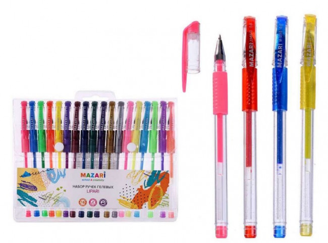 Набор ручек гелевых LIPARI, 18 цветов, пулевидный пиш.узел 0.8мм, ароматизированнные чернила, корпус пластиковый прозрачный, с резиновым грипом, ПВХ-упаковка Набор ручек гелевых LIPARI, 18 цветов, пулевидный пиш.узел 0.8мм, ароматизированнные чернила, корпус пластиковый прозрачный, с резиновым грипом, ПВХ-упаковка