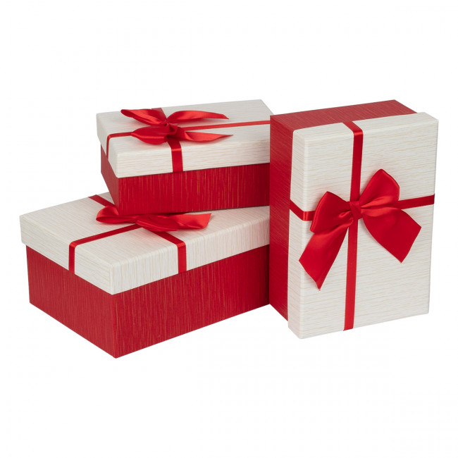 Набор подарочных коробок 3шт красный/белый, Stilerra/GBOX-R58 №2 Набор подарочных коробок 3шт красный/белый, Stilerra/GBOX-R58 №2