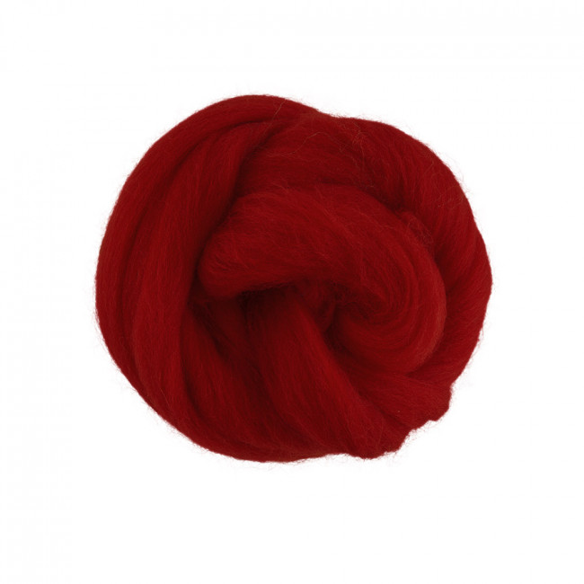 Шерсть для валяния 50г 100% полутонкая шерсть,  гранат, Gamma/TFS-050 №0982
