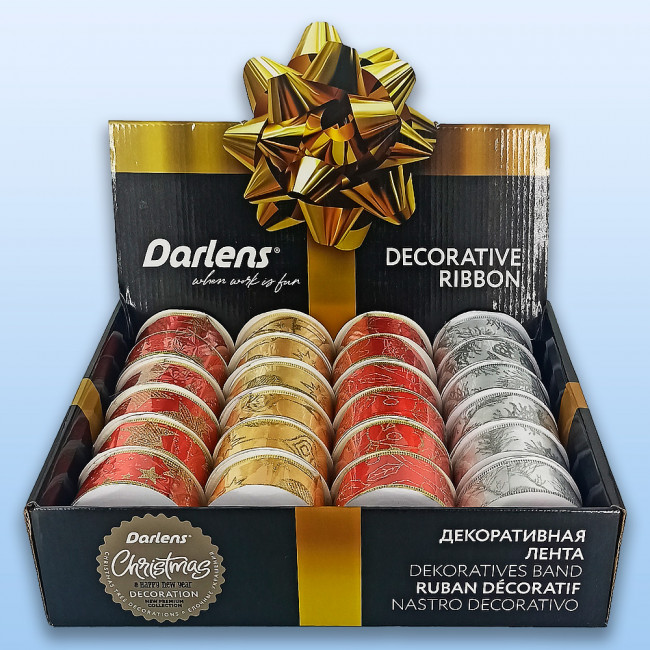 ЛЕНТА УПАКОВОЧНАЯ, DARLENS, 3.8ММХ27М, АССОРТИ, DL-DRL07761