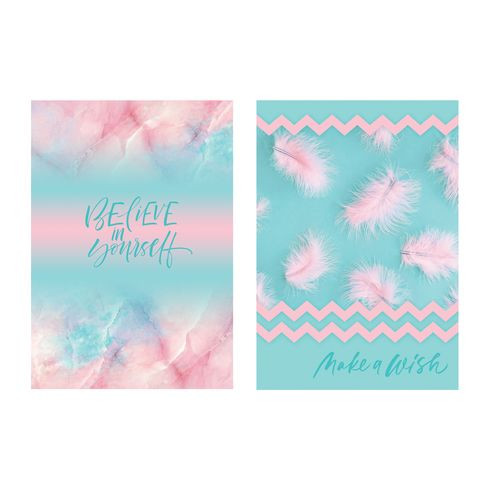 ББ5т64_лм 9768 Бизнес-блокнот евроформат 205x145 переплёт твёрдый 64л. индивид.блок:клетка "Загадай желание" ламинация матовая (ассорти) скруглённые уголки