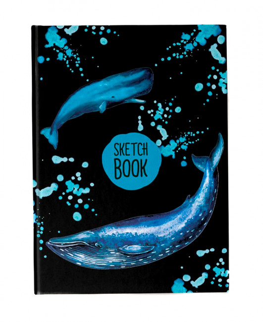 Скетчбук "Киты". Формат:145х203х13 160стр, Проф-Пресс