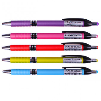 Ручка шариковая автоматическая синяя 0,7мм рельефный держатель, PIANO (24) Ручка шариковая автоматическая синяя 0,7мм рельефный держатель, PIANO (24)