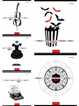 Тетрадь 48 клетка "Wednesday white", скрепка, Prof-Press/48-5069 (10)