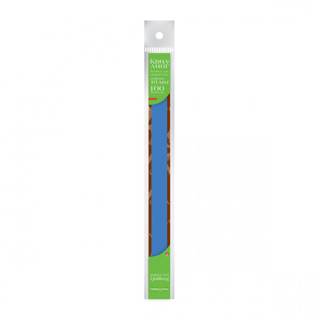 Бумага для квиллинга 10мм, 120г/м2, 100 полос, синяя, BV/2-082/06