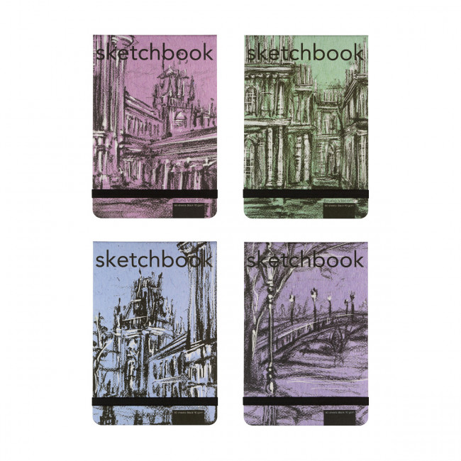 Скетчбук А5 80л "Черный", 4 вида ассорти, BV/1-511/03 (8)