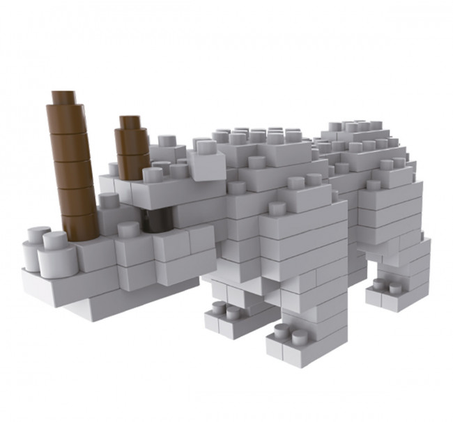 Конструктор пластиковый №10 "Носорог" 119 элементов, "Поделкин"/PLK-01 Конструктор пластиковый №10 "Носорог" 119 элементов, "Поделкин"/PLK-01