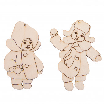 Заготовка для декорирования 5х8,5см., 6,7х9см "Детки №1", фанера, Mr. Carving/ВД-1196
