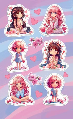 Наклейка 159х98мм "Аниме. Любовь" 0-11-14133 (20)