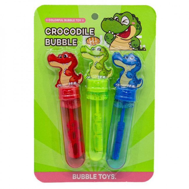 Мыльные пузыри 35 мл "Крокодил", 14,3см, 3 шт, Микрос/ч55278