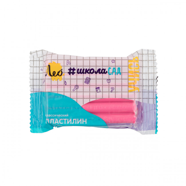 Пластилин классический 50г "Учись", розовый, ШколаСад Лео/LMC-50 (10)