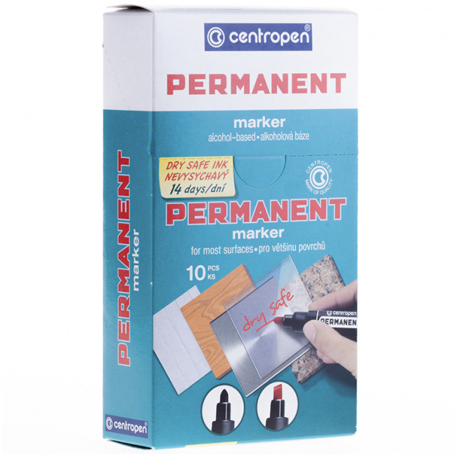 Маркер перманентный Centropen "8516" красный, скошенный, 2-5мм, устойчив к высыханию