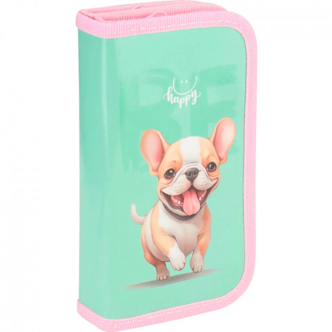 Пенал 190х105мм 2-секционный "Весёлый бульдог", Profit/ПН-1731