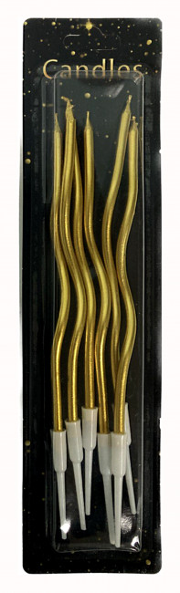 Свечи спираль "Candles" Микс дизайнов,15 см, 6 шт. 7563-3
