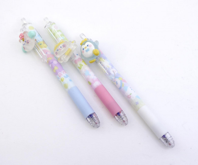 Ручка автоматическая гелевая 0,5мм синяя "Забавные животные" со стираемыми чернилами, Basir/JD-5510 (36)