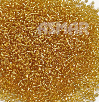 Бисер "ASMAR" размер №12, вес: 50 г, золотистый, внутреннее серебрение